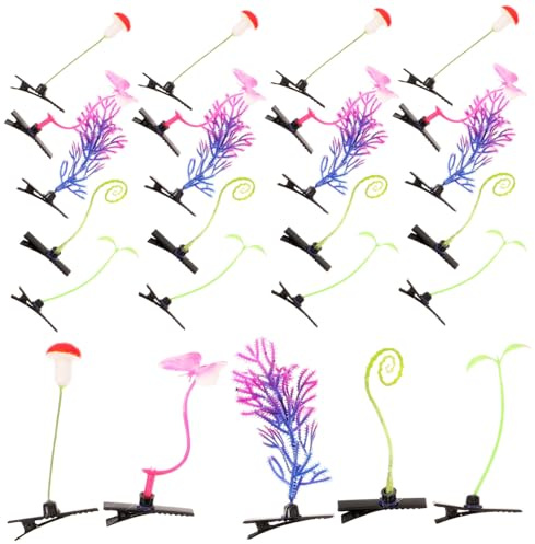 MUCKLILY 30 Stück Pflanzen Haarspangen Aus Kunststoff Mit Pflanzenmotiven Bunte Haarschmuck Clips Für Mädchen Dekorative Haarspangen Für Partys Und Alltag