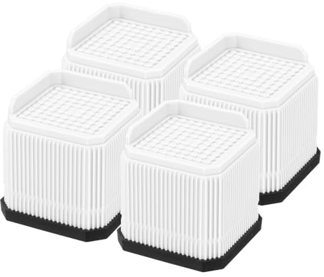 sourcing map Bed Risers, Square Heavy Duty Stackable Lift Block to 1 Inch & 2.8 Inch Plastic Furniture Risers for Desk, Chair, Table, Sofa Legs, Washing Machine, Refrigerator, White