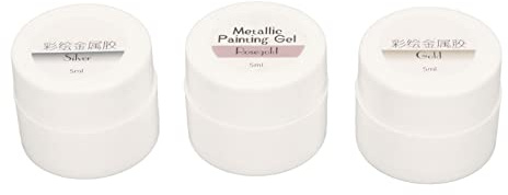 EMUKOEP Nail Art Wire Drawing Gel 3 Couleurs Ligne Tirant Gellack à Ongles laqué Métallique pour le Syen de L'ongle