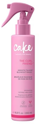 Cake Beauty Curl Blow Out Spray, Smooth Talkin' Blow Out Magic- Smooths and Straightens Curls- Sleek Strands up to 72H, 450 F Heat Protection, Fights Frizz & Humidity- For Curly Hair- 6.8 fl oz./200mL