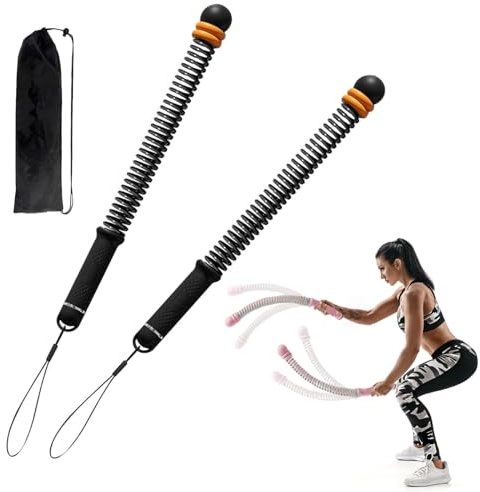 2026 Neues Battle Rope, Battle Rope Ohne Seil 3.0, Gewichtetes Springseil,Tragbares Trainingsseil für das Heim-Fitnessstudio, Verstellbarer Widerstand, Sichere Rutschfeste Griffe (Schwarz)
