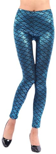Meerjungfrau Leggings Damen,Bunte Leggings Damen MeerjungfrauLeggings Regenbogenfisch Kostüm Push Up Meer-Jungfrau Fischschuppen Bedruckte MeerjungfrauKostüm