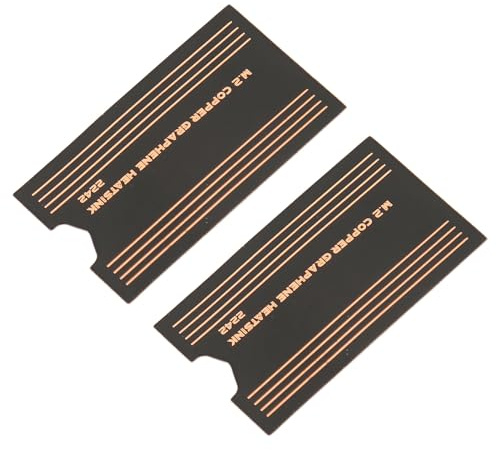 Naroote Dissipatore di Calore in Grafene in Ottone M.2 2242 SSD per Prestazioni di Raffreddamento Rapide per Giochi Portatili, Pad Termico SSD 2242 da 2 Pezzi per Un'efficiente Conduzione del Calore