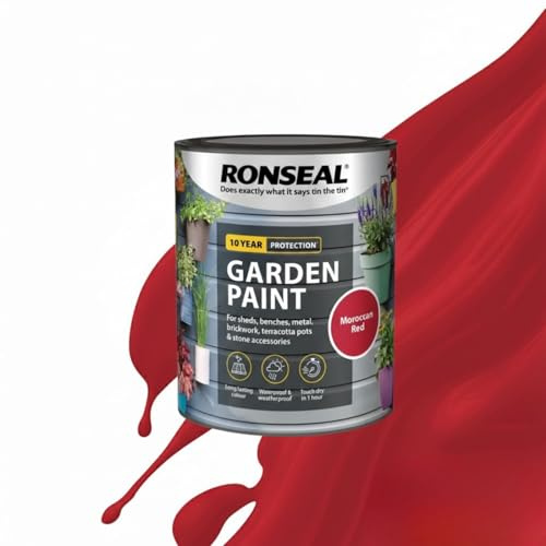 Milena Moroccon Red Garden Paint 250ml, Water Based Wooden Paints, Fast Drying Matt Finish, Long Lasting Fade Resistance Fence Paint, DIY Colour for Brick, Flower Pots (Moroccon Red, 250 M L)