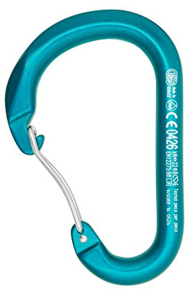 Kong Paddle Wire Bent Gate Moschettone, Azzurro, 12 cm