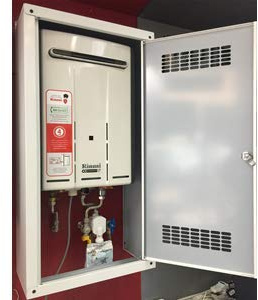 Copriscaldabagno per Rinnai da esterno bianco misure cm. 85x44x22 - Copriscaldabagno adatto per Scaldabagno Rinnai da esterno - le misure indicate sono riferite all'esterno del Copriscaldabagno.