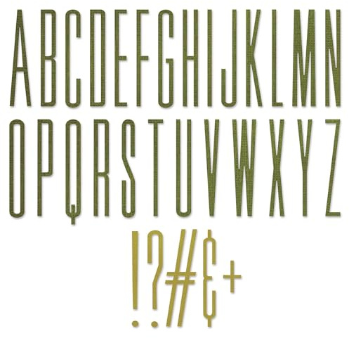 Sizzix Thinlits Stanzschablone 665206 Alphanumerisches Stretch Obermaterial von Tim Holtz 31er Pack