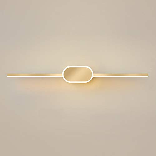 VOMI Spiegelleuchte LED Badezimmerleuchten Schminktisch Beleuchtung Metall Wandlampe Innen Modern Wandleuchte mit Acryl Lampenschirm Dekorative für Wohnzimmer Schlafzimmer, Golden,80cm