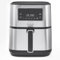 CRUX 6 L Digital Air Fryer with Nonstick Removable Dishwasher Safe Pan and Crisping Tray, 6 Preset Cooking Options, Adjustable Temperature Control, Stainless Steel