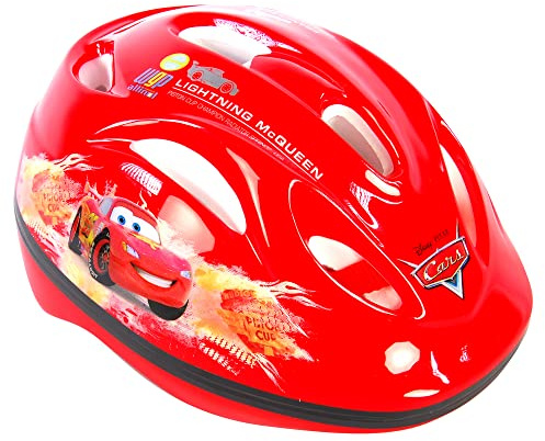 Casco Protettivo, Cars, Disney Pixar, elmetto per bambini, regolabile, 51-55 cm, protezione, sicurezza, accessorio, bicicletta, monopattino, pattini