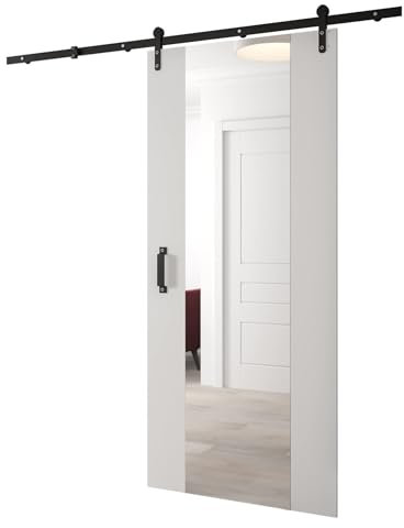 KRYSPOL Schiebetürsystem LOFTIKO 2 Komplett-Set für Schiebetüren, Trennwände Innentüren (Weiß matt)