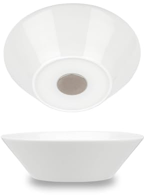 silwy® Set di 2 ciotole magnetiche in porcellana, perfette per campeggio, caravan e barca, stoviglie antiscivolo impilabili senza alcun rumore