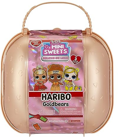 L.O.L. Surprise! Loves Mini Sweets Deluxe X Haribo - Goldbears - Includes 3 Candy-Themed Dolls, Fun Accessories, and Water Suprise - Collectable Dolls Suitable for Kids Ages 4+