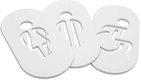 DOJA Barcelona | Plaque WC | Pack 3 Panneau Toilette 1 Homme+1 Femme+1 Handicape | 160X80mm | Méthacrylate | Panneau WC | Accessoires Toilettes WC | pour Meuble WC, Salle de Bain et WC, Deco Toilette