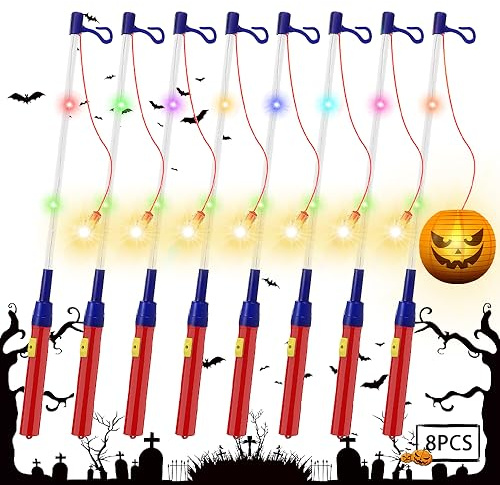 8 Stück Laternenstab LED,Laternenstab Kinder LED für St Martin,LED Elektronischer Laternenstab,Laternenstab Kinder 40cm,Laternen Stab für Halloween,Kinderpartys,Kostümpartys