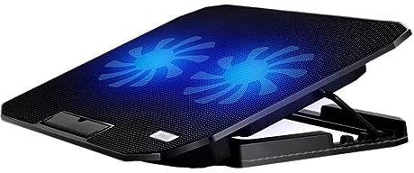 Laptop Cooler Base de refrigeracion portatil Enfriador de refrigeración para computadora portátil con 2 Ventiladores, 2 Puertos USB, Luces LED