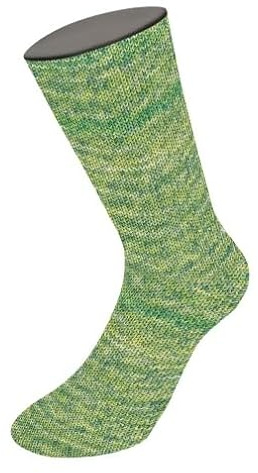 MEILENWEIT 100g Socktober Merino 4335 - Grün/Gelb/Grau meliert