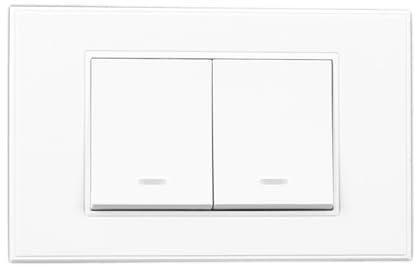 Interruptor Zigbee de 110-220V, interruptor de luz inteligente sin cable neutro, botón pulsador, Control de voz, interruptor de pared for asistente de Google Alexa (Color : 2 Gang)