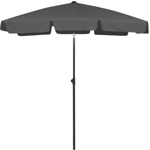 Helloshop26 Parasol de Plage 180 x 120 cm Anthracite 02_0008372
