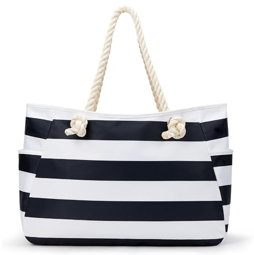 KALIDI Große Strandtasche mit Reißverschluss Damen Badetasche XXL Familie Wasserdicht Beach Bag Tasche Damen Shopper für Strand Reisen Einkaufen Sport