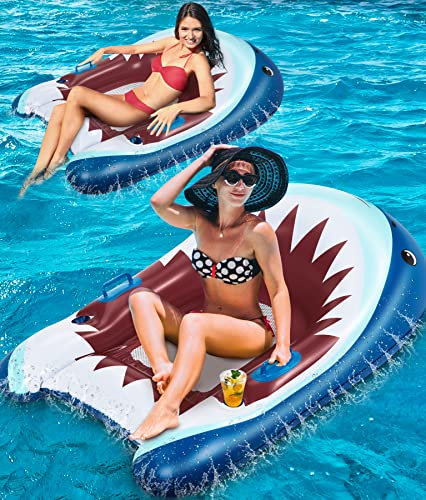 Popolic Luftmatratze Pool - Floating Schwimmring Erwachsene, Schwimmsessel, Luftmatratze Wasser Erwachsene - Aufblasbare Tragbare Wasserhängematte, Sommergeschenk Wasserspielzeug für Männer Frauen