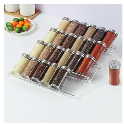 TEmkin Spice Rack Spice Drawer Spice Jars Drawer Insert Spice Shelf System Drawers Organizer Spice Rack Organizer Spice Shelf for Drawers Insert