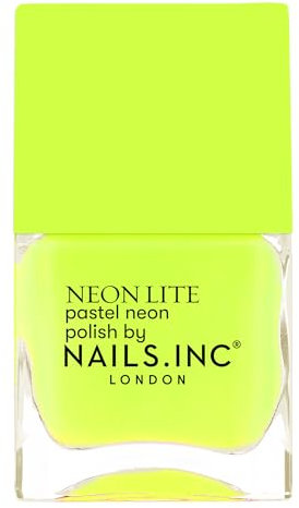 Nails Inc Be Your Inc.redible Self, Sunlight Square, Yellow, Neon, No Chip, Long Lasting, Quick Dry, Air Dry, Professional Manicures & Pedicures, Fingernails & Toenails, Vegan Nail Polish, 14 ML