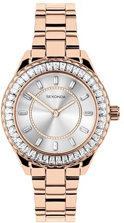 Sekonda Margot Womens Analogue Watch 34mm dial | 30 Metres Water Resistance, mineral glass crystal, sunray dial, ion-plated case