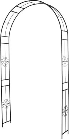 YUHANG Torbogen Rankhilfe,Rosenbögen,Für Kletterpflanzen Spalier Unterstützung,Pergola Garten Gazebo,Indoor Outdoor Hochzeit Party Dekoration,120 x 24 x 240cm,(Schwarz/Weiß) (Black)