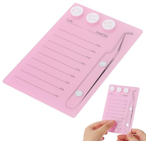 Acrylic Eyelash Extension Eye Lash Pallet Tool Acrylic Lash Tile holder Grafting False Eyelash Organizer Extension Pad with Suction for Tweezers, Pink
