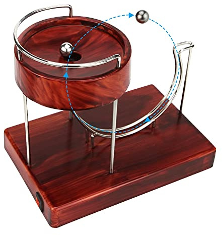 Koawensa Ornamenti Cinetici In Movimento Perpetuo Ornamenti Inerziali In Metallo Automatici da Tavolo a Saltelli in Legno