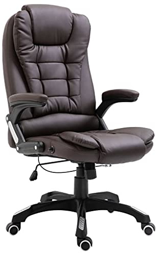 Willood Bürostuhl Bequemer Ergonomischer Schreibtischstuhl PU-Leder Bürostuhl für Home Office und Gaming Braun Kunstleder