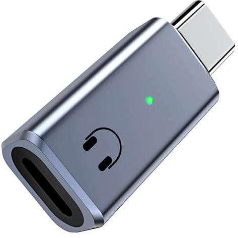 TiMOVO Adapter for Lightning to USB C Audio Adapter, USB C Male to Lightn-ing Headphone Earphone Female Converter for iPhone 15/16 Series, iPad, Galaxy, MacBook, Not for Charging/Data Transfer, Grey