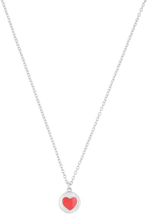 s.Oliver Kette mit Anhänger 925 Sterling Silber Mädchen Kinder Halsschmuck, 37+3 cm, Rot, Herz, Kommt in Schmuck Geschenk Box, 2038778