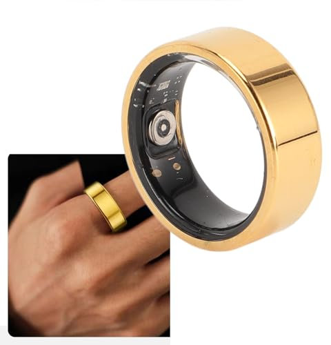 Annadue Smart Ring für Frauen, Anillo Inteligente para Hombre, Aktivitäts Fitness Tracker mit Sportmodi, Kalorien-Übungsüberwachung, Schlafring (Gold) (Größe 7)