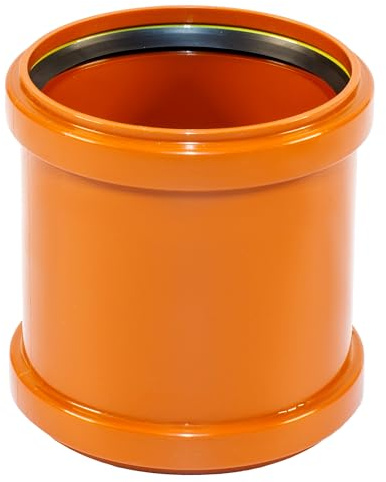 ScarMaxx - KG Rohr - KG-Überschiebmuffe - DN110 - Überschiebmuffe mit Dichtung - für Externe Entwässerungssysteme - Abwasser Installation - Kanalrohrsystem - Polyvinylchlorid - Orange