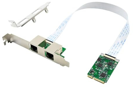 Zwfjcmsa Carte Réseau MiniPCIE Double Port RJ45 2,5 G Gigabit Ethernet 2,5 G/1000/100/10 Mbps RTL8125B Carte Réseau de Contrôle Industriel