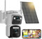 BEZOMIZ 8MP Caméra Surveillance WiFi Extérieure à Double Objectif,2,4/5Ghz,AI Détection Humaine avec Panneau Solaire,360° PTZ Caméra,Suivi Automatique,Vision Nocturne Couleur,Audio Bidirectionnel,IP66