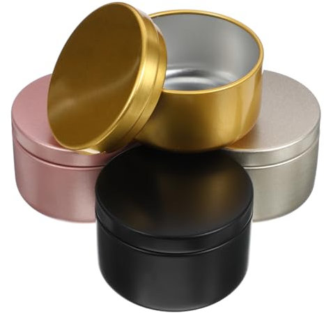 IWOWHERO 24 Piezas Tarro De Vela Aceite Esencial Contenedor Metálico Para Velas Aromáticas Diy Recipientes Redondos