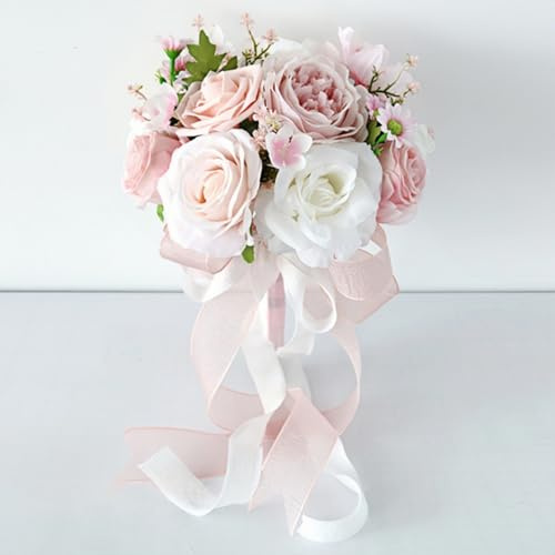 champracer Brautsträuße Brautstrauß Künstlich Künstlicher Rosenstrauß Bouquet Deko Hochzeitssträuße für Braut Blumenstrauß für Fotografie Hochzeit (A)