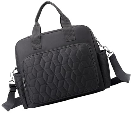 [Psdndeww] Mutterschaftstasche für Mütter, viel Stauraum und Wasserprodukte, Mutterschaftstasche für Neugeborene, mit Nylon-Mama-Tasche, Schwarz