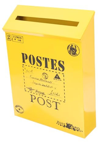 DIYEAH Retro Iron Mailbox Vintage Wall Mounted Letter Box for Home Garden Decor Rustic Style Post Box Decoration