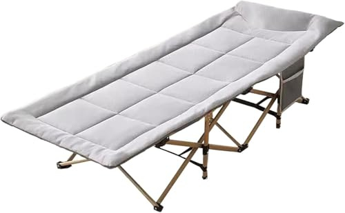 KJoBDwz Feldbett Klappbares Campingbett mit Matratze, tragbares Bett for Erwachsene, Reisen zu Hause und im Freien(Grigio,178 * 67CM)
