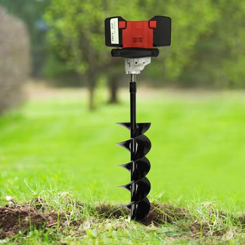 2000W Earth Auger Fence Post Ground Hole Borrer, Electric Cordless Hole Digger Tool with 2 6.0Ah Batteries