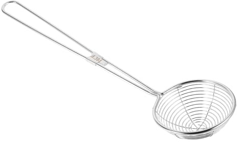 TOYANDONA Louche Inox en Acier Inoxydable, Passoire à Thé aux Perles, Grosse Capacité, Filtre Facile, pour Friture et Salons de Thé