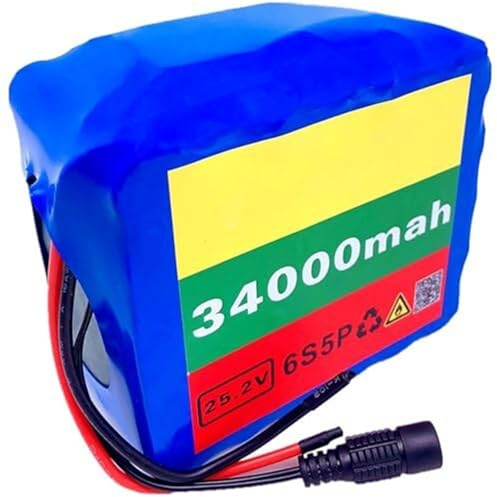Batería de Litio de 24 V y 34 Ah for Bicicleta eléctrica con Cargador BMS, Ideal for Bicicletas eléctricas, Scooters, sillas de Ruedas y cortacéspedes.