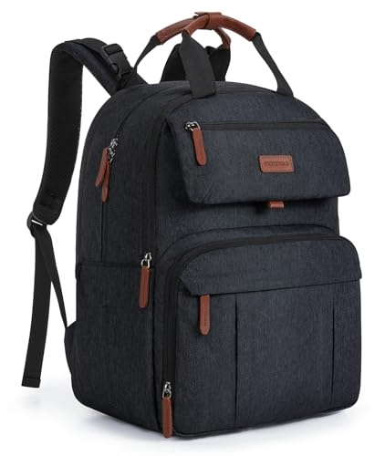 MOMMORE Diaper Bag Backpack, Large Nappy Diaper Bag Expandable, Black | All-in-One Baby Bags, Multifunction Travel Backpack with Changing Pad, Stroller Straps for Mom Dad