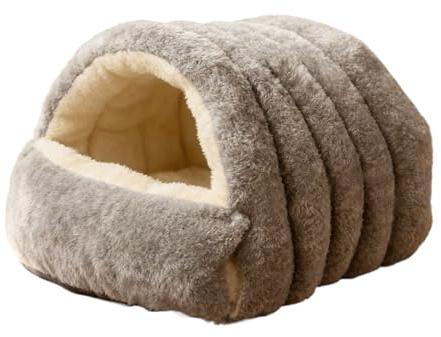 Gatto da interno, cuccia pieghevole e lavabile, con design calmante, rifugio per animali domestici, appartamento, soggiorno, balcone, comfort, posto per dormire in inverno e Natale