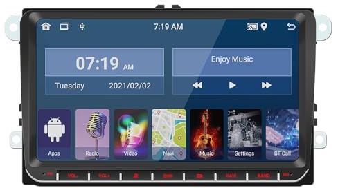 Yctze 12 Estéreo para Automóvil Pantalla Táctil IPS de 9 Pulgadas Navegación GPS con Carplay Inalámbrico Auto para Autos de Doble DIN Enlace de Espejo Cámara Inversa Control del