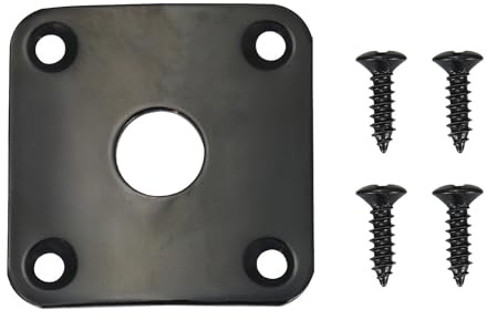BESPORTBLE Klinkenbuchse Einfache Montage Langlebig Inklusive 4 Schrauben mit Quadratischer Metallstopfenplatte Gebogenes Design für E-gitarre Passend für Elektrische Gitarre